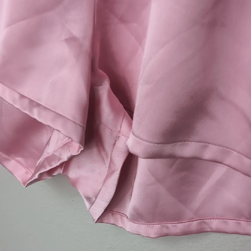 Show Me Your MuMu Pink Satin Pajama Set Womens XS Pink Golden 2